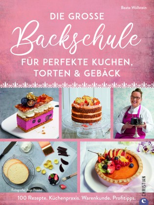 Cover Backbuch Beate Wöllstein mit verschiedenen Tortenbildern